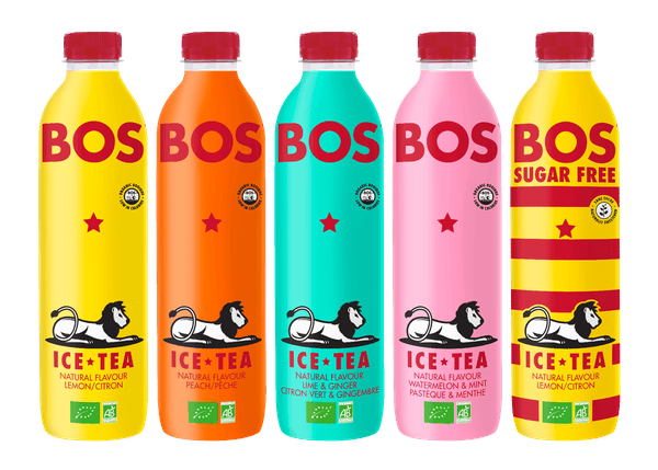 BOS 1L bottle lineup - Lemon, Peach, Lime & Ginger, Watermelon & Mint, Sugar Free Lemon